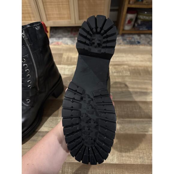 Charles David Clout Combat Moto Boots in Black size 9 Grunge - Picture 5 of 8